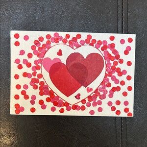 Heart Design Canvas Art with Red and Pink Accents